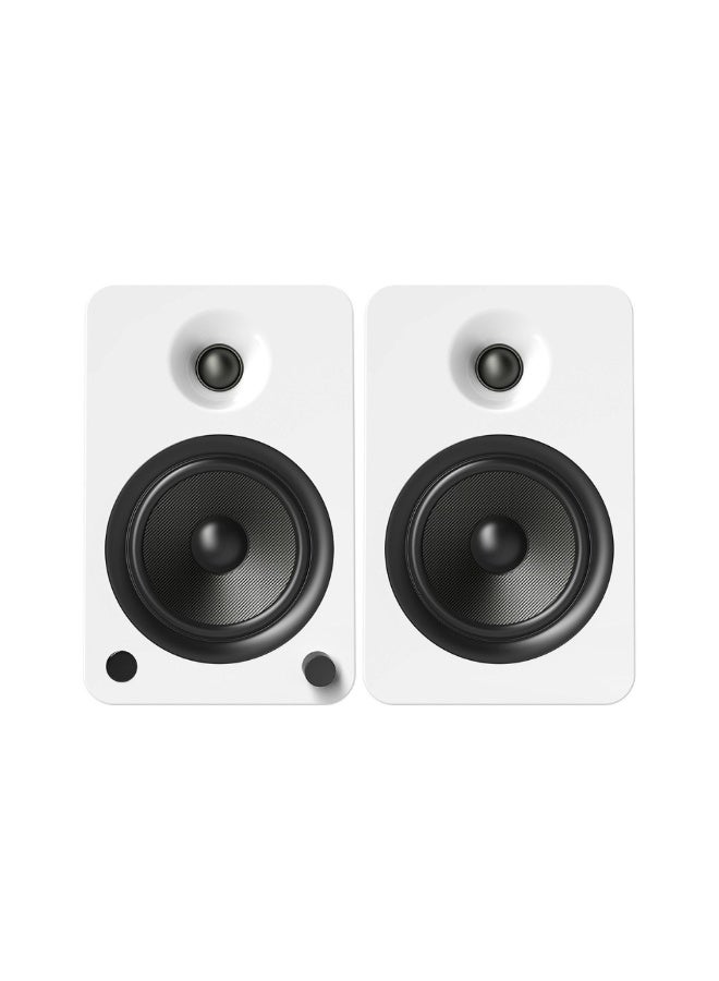 Kanto Audio YU6 200W Powered Bookshelf Speakers with Bluetooth and Phono Preamp-Matte White, Pair - Image 1