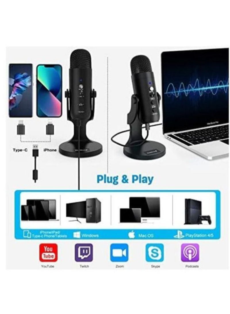 Jmary PW8 Professional Metal Voice Recording Usb Condenser Studio And Podcast Recording Gaming Microphones - Image 2