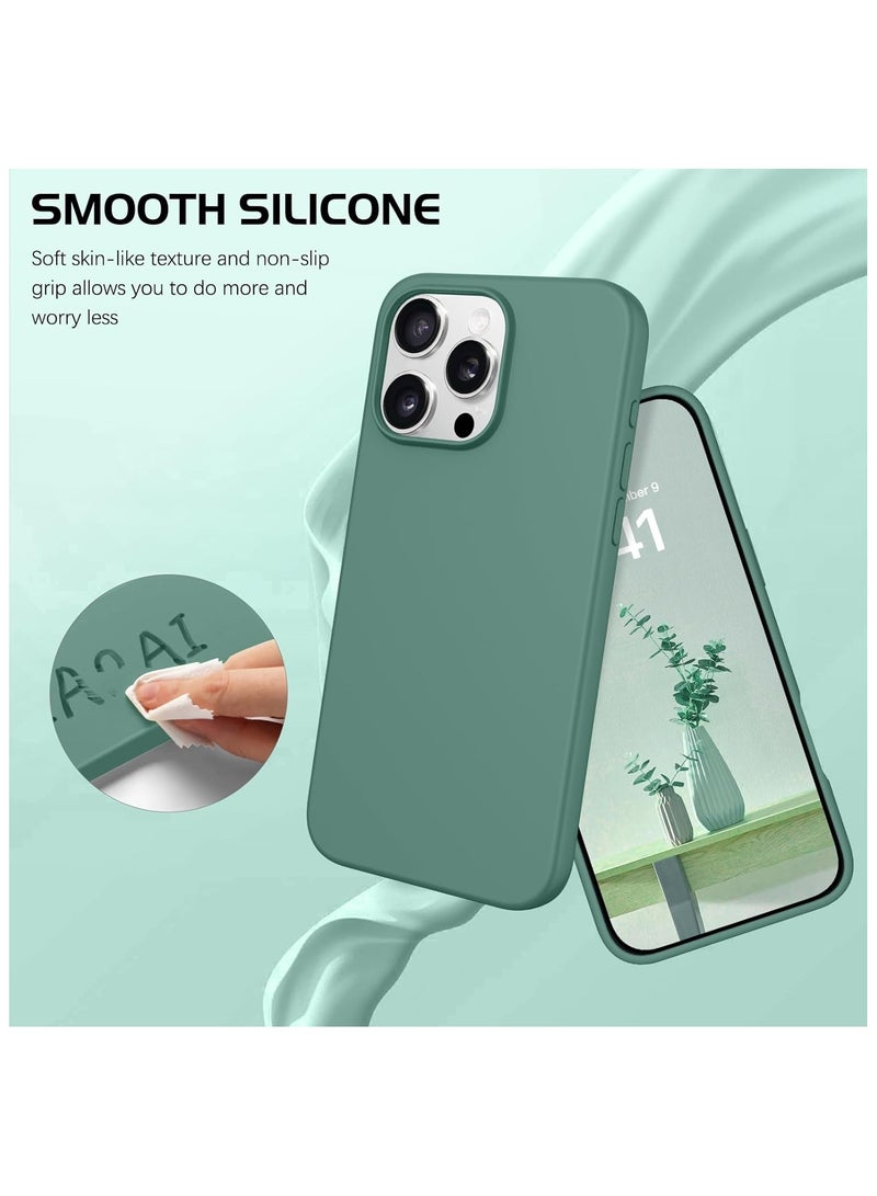 أكاليكس جراب سيليكون متوافق مع iPhone 13 Pro Max، طبقة سيليكون سائلة رفيعة من المطاط الهلامي الناعم المقاوم للصدمات، جراب هاتف واقٍ مع بطانة من مادة TPU (أخضر نعناعي) - Image 3