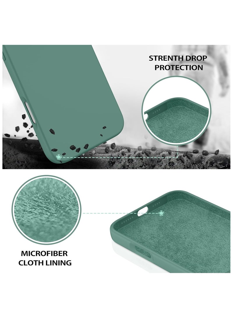 أكاليكس جراب سيليكون متوافق مع iPhone 13 Pro Max، طبقة سيليكون سائلة رفيعة من المطاط الهلامي الناعم المقاوم للصدمات، جراب هاتف واقٍ مع بطانة من مادة TPU (أخضر نعناعي) - Image 4