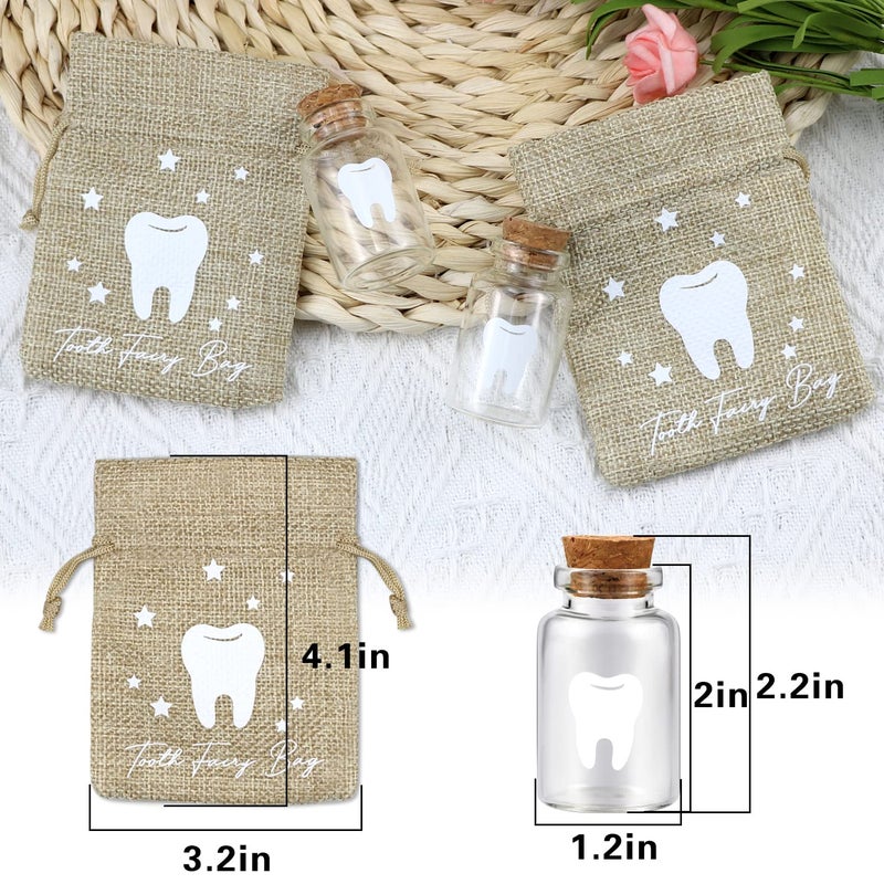 Free-Space Tooth Fairy Bag Set With 2 Small Glass Bottles - Kids Keepsake - Image 2