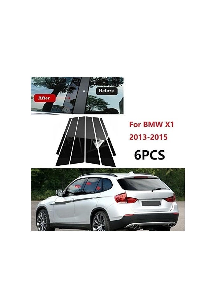 QASULER 6PCS Gloss Black Window Trim Cover for BMW X1 - Image 4