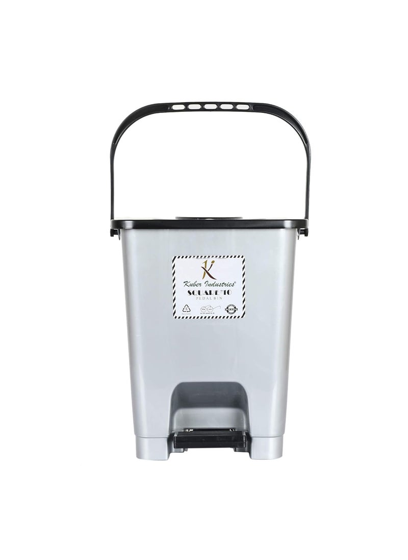 Kuber Industries Kuber Industries Premium Plastic Pedal Dustbin 10 Ltr GreyPack of 2KUBMART16405  - Image 2