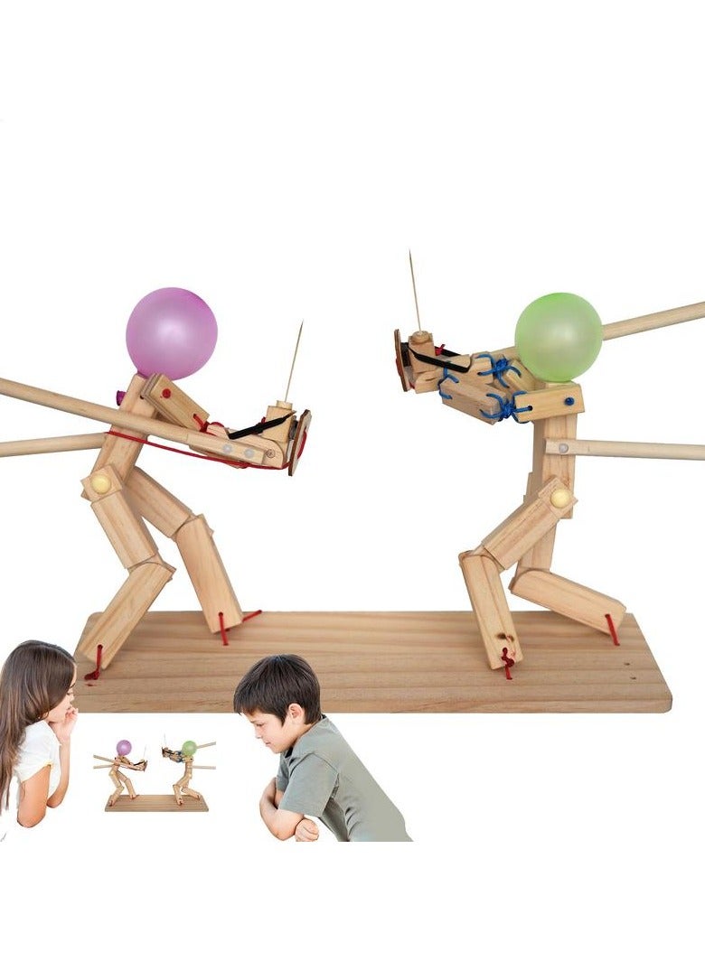 Two-player battle balloon toy, wooden balloon duel game, puppets that fight! (50 balloons for free) - Image 3