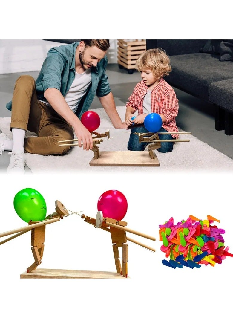 Two-player battle balloon toy, wooden balloon duel game, puppets that fight! (50 balloons for free) - Image 2
