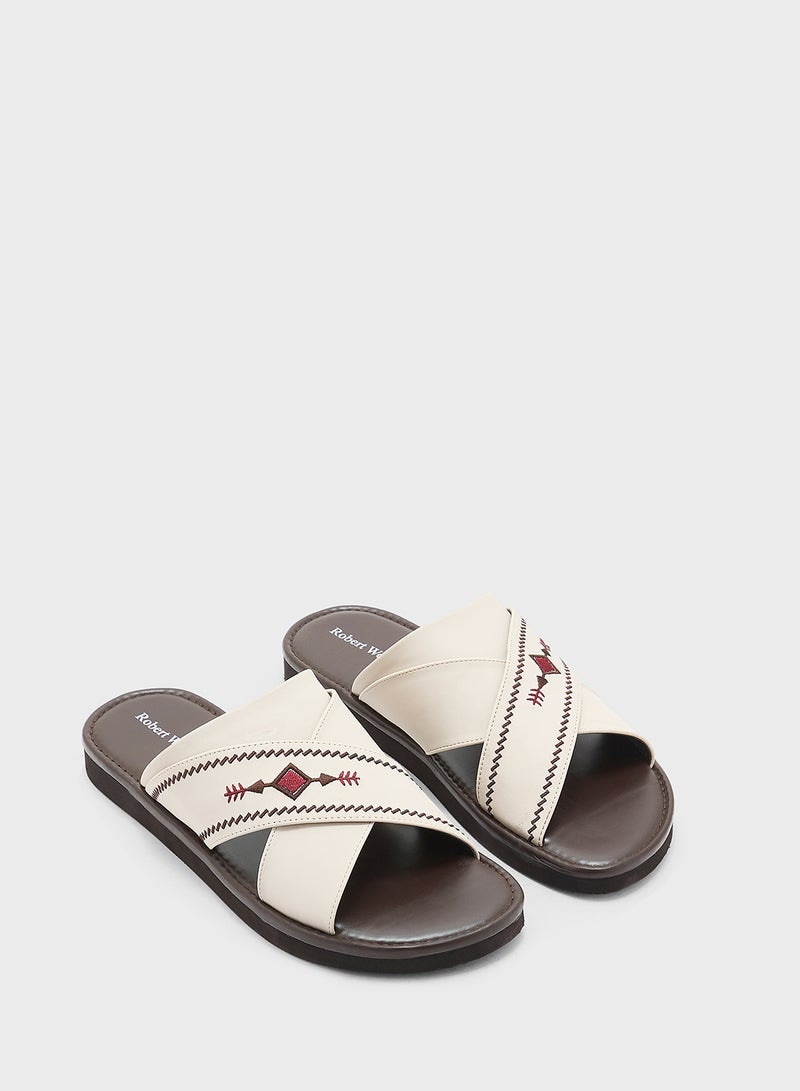 Robert Wood Embroidered Traditional Arabic Sandals - Image 1