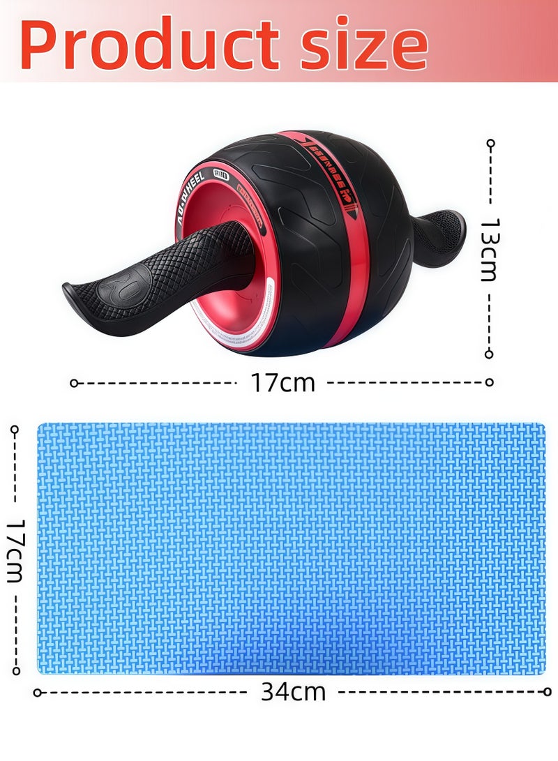 Generic Abdominal wheel, abdominal wheel, abdominal roller, abdominal muscle trainer, core muscle training abdominal muscle wheel, automatic rebound, suitable for core strength training, fitness, exercise, sports, weight loss, red (with anti-slip pad inside) - Image 2