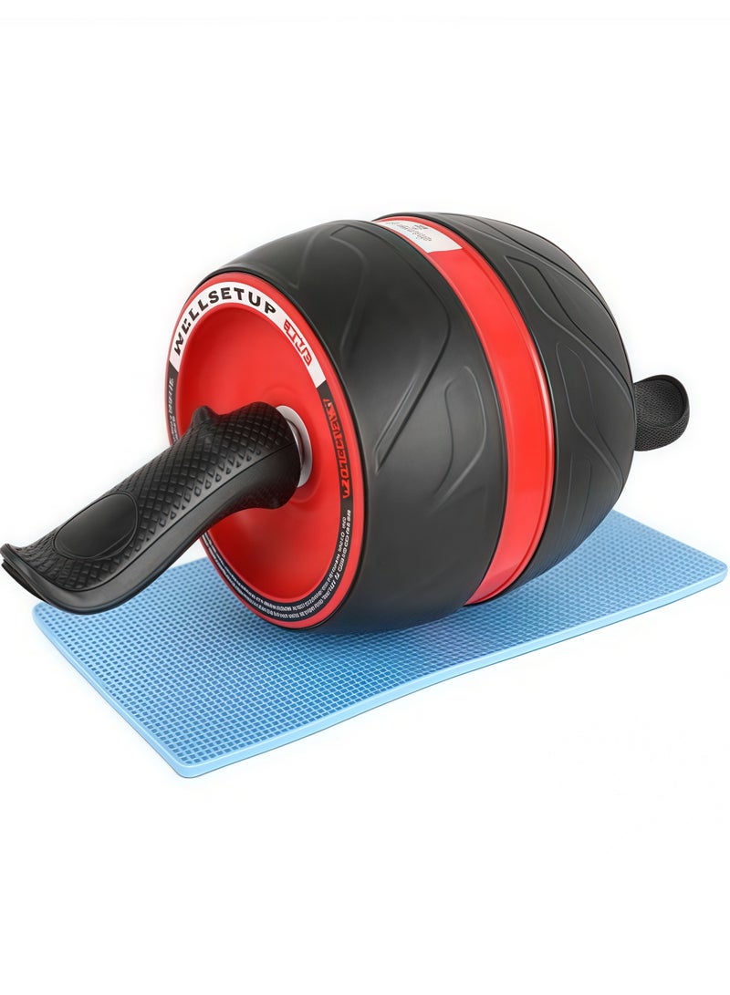 Generic Abdominal wheel, abdominal wheel, abdominal roller, abdominal muscle trainer, core muscle training abdominal muscle wheel, automatic rebound, suitable for core strength training, fitness, exercise, sports, weight loss, red (with anti-slip pad inside) - Image 1