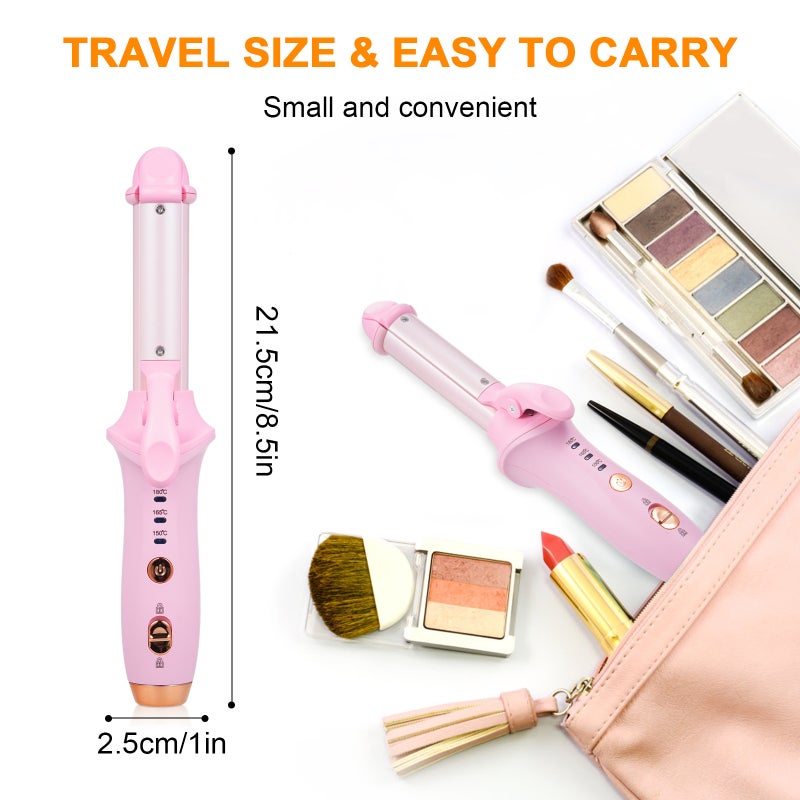 Wireless Hair Curler: Pink Rechargeable Hair Styler - Dual Function Hair Curling Iron for On-the-go Hair Styling and Home Use - Image 5