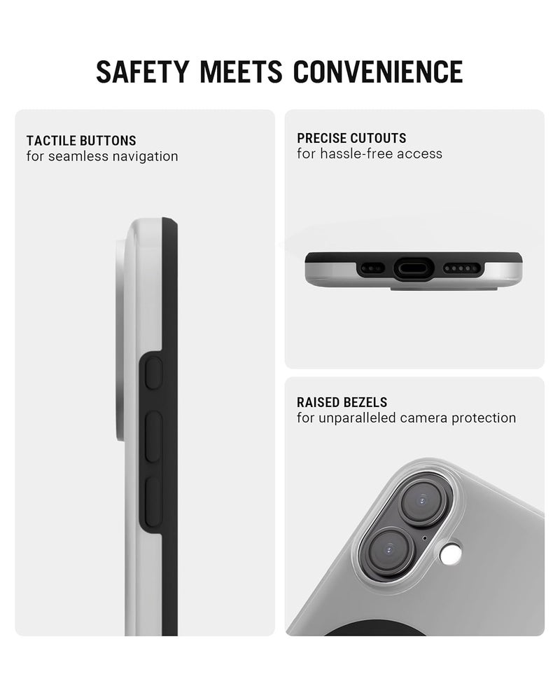 Daily Objects غطاء ماغسيف أسود من البولي كربونات لهاتف آيفون 16 متوافق مع الشحن اللاسلكي ماغسيف | غطاء خلفي مغناطيسي هجين أسود - Image 5