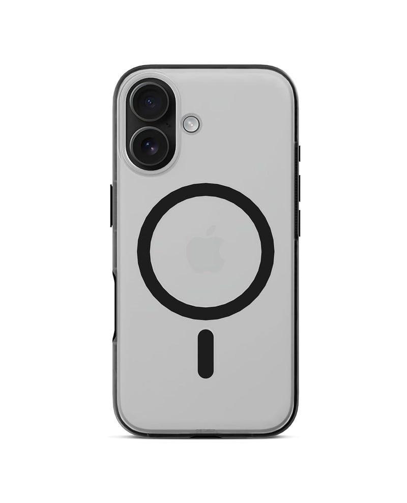 Daily Objects غطاء ماغسيف أسود من البولي كربونات لهاتف آيفون 16 متوافق مع الشحن اللاسلكي ماغسيف | غطاء خلفي مغناطيسي هجين أسود - Image 1