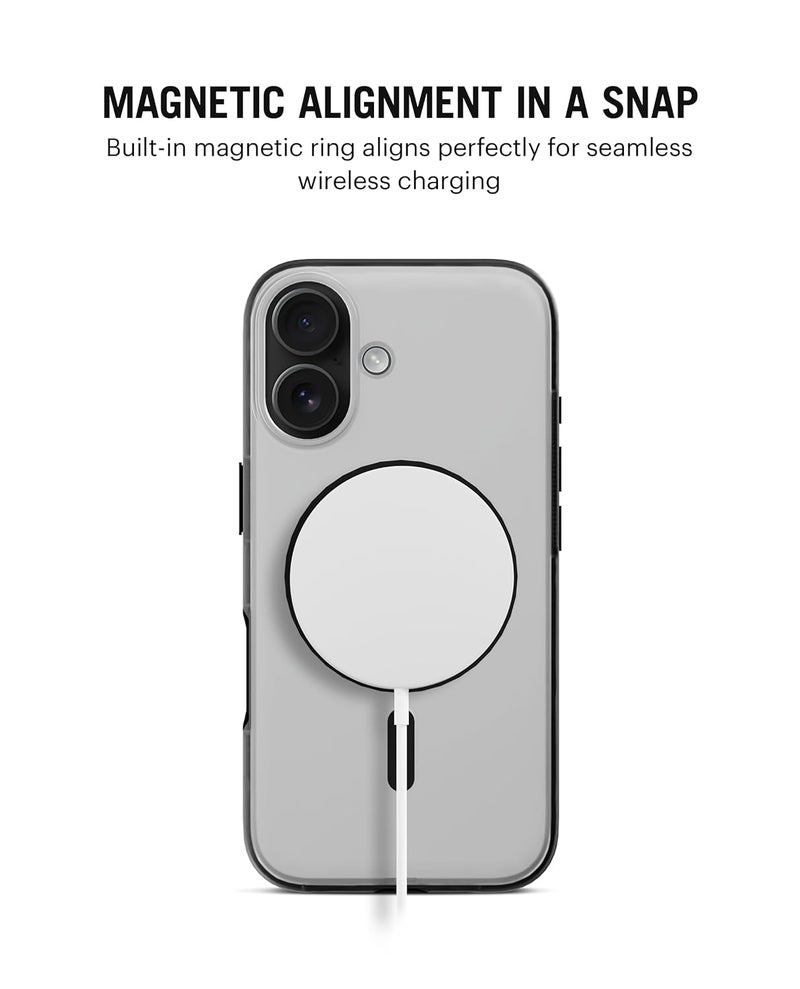 Daily Objects غطاء ماغسيف أسود من البولي كربونات لهاتف آيفون 16 متوافق مع الشحن اللاسلكي ماغسيف | غطاء خلفي مغناطيسي هجين أسود - Image 2