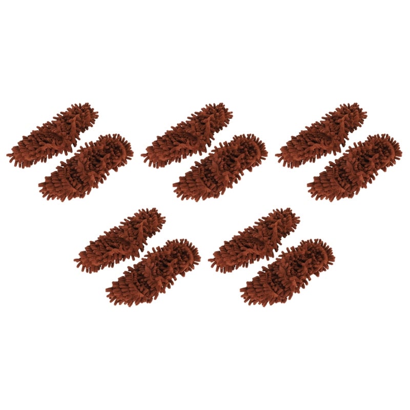 Chenille Mop Slippers: Brown Chenille Fiber Material, Strong Decontamination & Water Absorption - Reusable, Machine Washable Floor Cleaning Shoes for Household Floor Cleaning, Adults and Children - Image 4