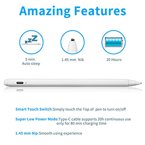 Edivia Stylus Pen for HP Envy X360 Convertible 2-in-1 Laptop (15.6") Pencil,Active Digital Touch-Control and Type-C Rechargeable Pen for HP Envy X360 15.6",High Precision Fine Tip,Good at Drawing,White - Image 4