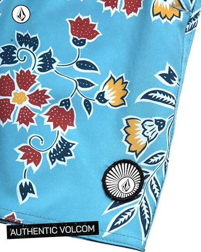 Volcom Boys Swim Trunks - UPF 50+ Quick Dry Board Shorts with Drawstring Waist - Bathing Suit Swimsuit for Boys (Size: 8-16), Size 10-12, Blue Floral - Image 5