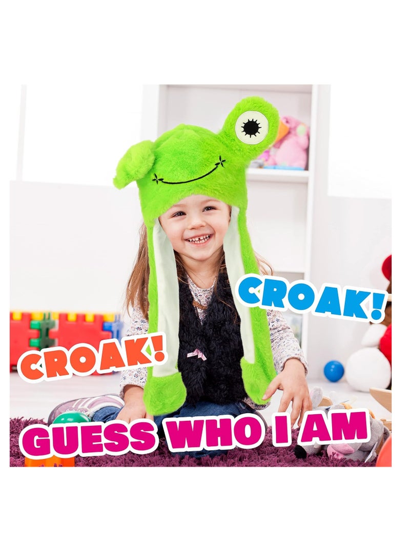 SYOSI Frog Hat with Ears Moving Jumping Pop Up Beating Hat Plush Holiday Cosplay Dress Up Funny  Winter Birthday Gift for Kids Boys Girls Green - Image 4