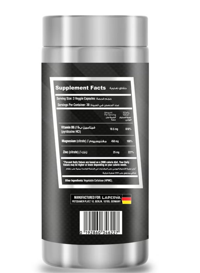 Laperva Triple ZMA, Maintains Testosterone Levels, Supports the Nervous System, 90 Veggie Capsules, Pack of 2 - Image 3