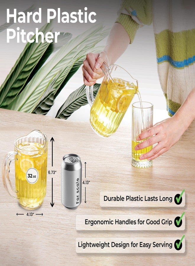 Restaurantware-RW Base 32 Ounce Mini Beer Pitcher, 1 Durable Restaurant Pitcher - Hard Plastic, Serve Soda, Lemonade, Juice, Or Sangria, Clear Plastic Water Glass, For Bars, Parties, Or Homes, - Image 2