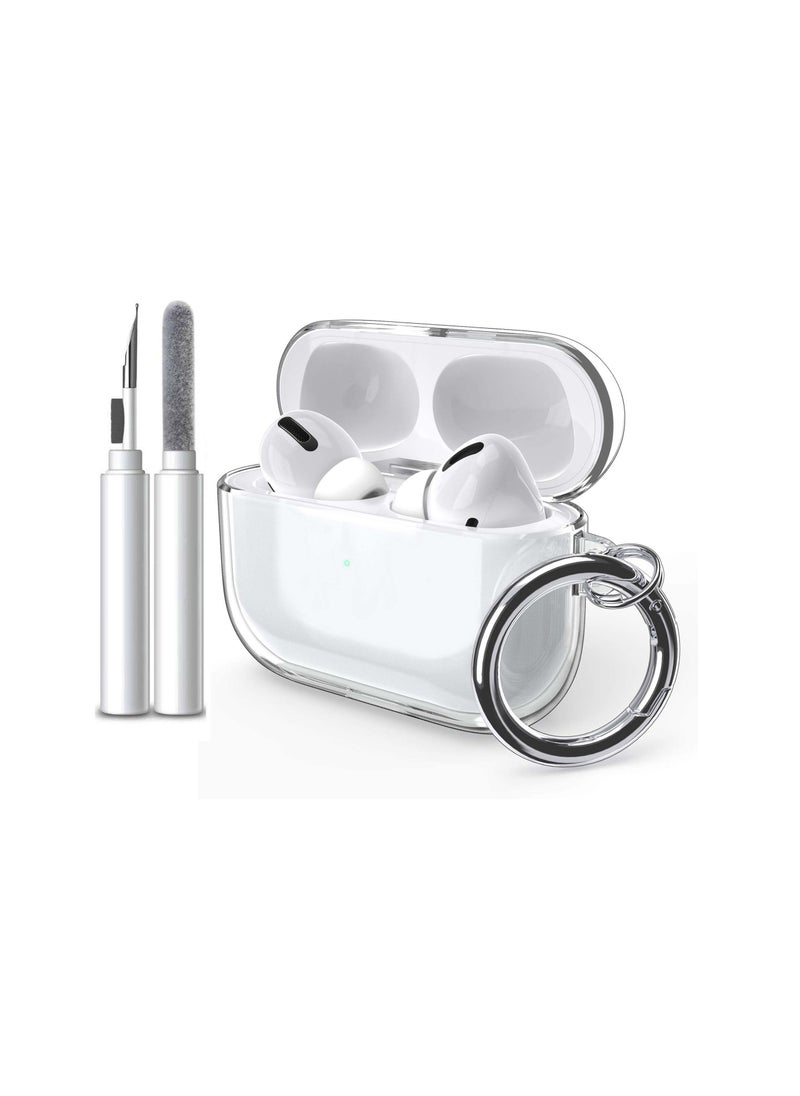 SZOXST - for AirPods Pro 2 Case Cover 2023 2022 and Airpods Pro 1st 2029 Soft TPU Clear Transparent Case for AirPods Pro 2nd Generation Case for Women Men, AirPod Pro 2 Case with Cleaner Kit and Keychain - Image 1
