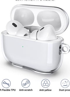 SZOXST for AirPods Pro 2 Case Cover 2023 2022 and Airpods Pro 1st 2029 Soft TPU Clear Transparent Case for AirPods Pro 2nd Generation Case for Women Men, AirPod Pro 2 Case with Cleaner Kit and Keychain  - Image 4