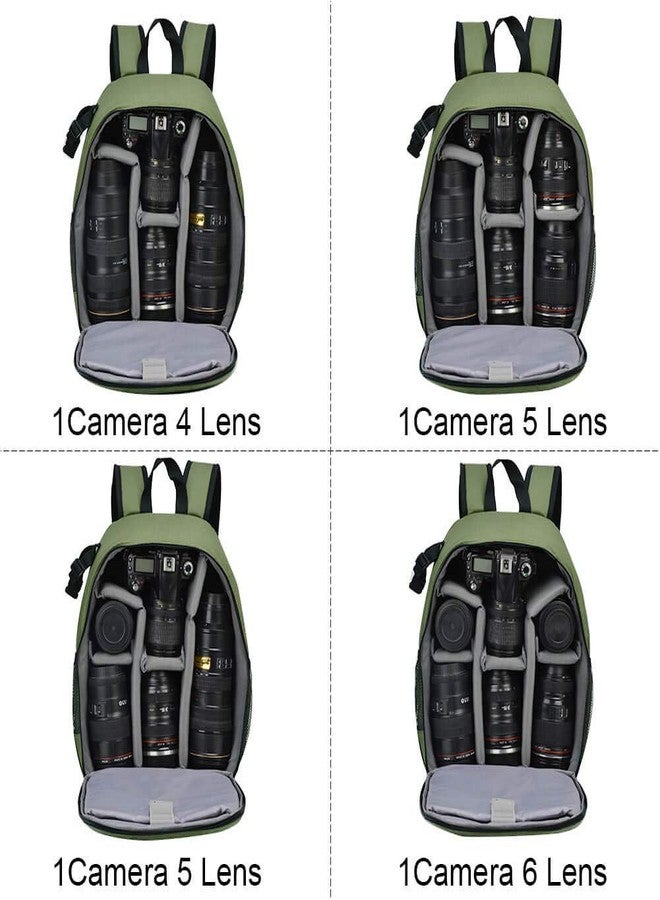 CADeN Camera Backpack Bag Professional for DSLR/SLR Mirrorless Camera Waterproof, Camera Case Compatible for Sony Canon Nikon Camera and Lens Tripod Accessories Green - Image 4