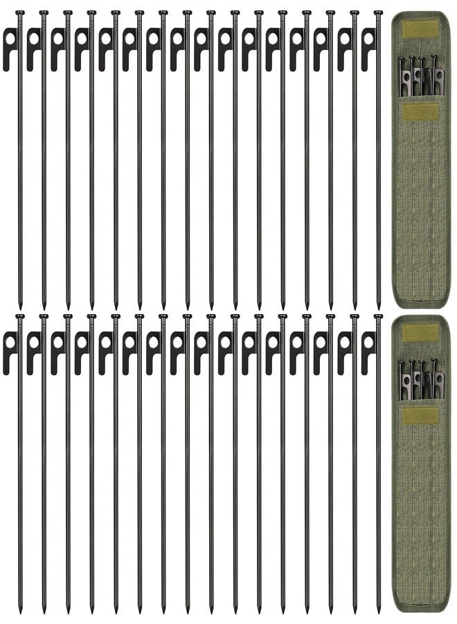 DkOvn 32-Piece Heavy Duty 12in Forged Steel Tent Pegs with Storage Bag - Camping Tent Stakes - Image 1