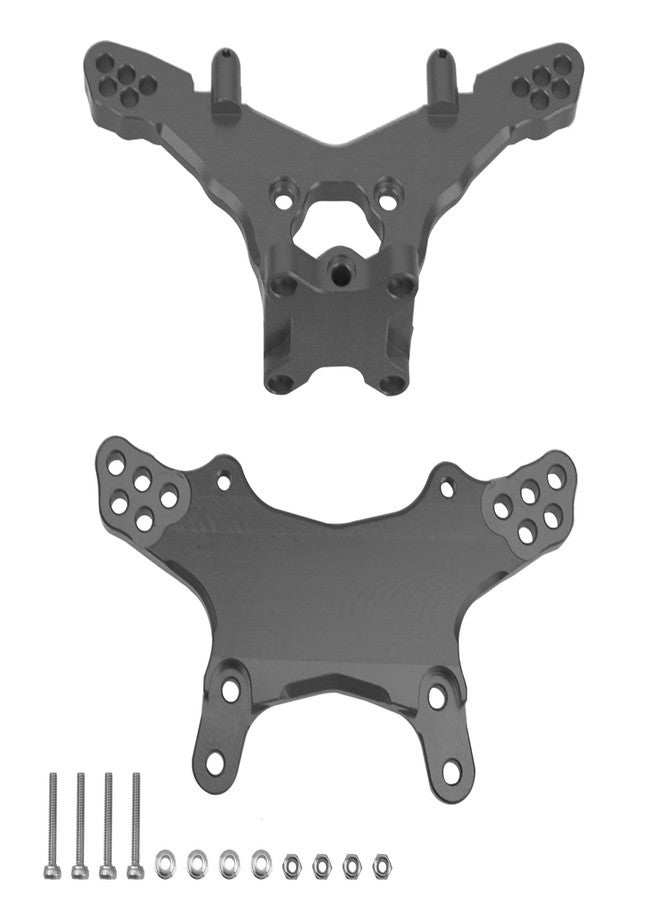 Vgoohobby Metal Front & Rear Shock Tower RC Shocks Damper Mount Set Compatible with Losi 1/18 Mini-T 2.0 2WD Stadium RC Truck Hop-Up Parts (Black) - Image 1