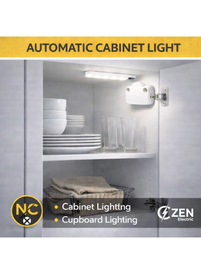 CZEN ELECTRIC Cabinet Door Push Button Switch (NC), 2A 250V Normally Closed Door Switch, Wardrobe & Cabinet Light Control, Black Inline Furniture Switch (White) - Image 4