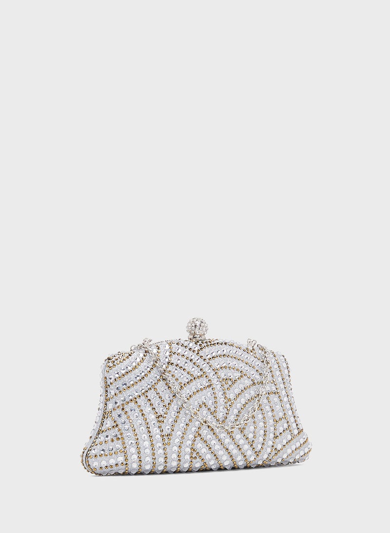 حقيبة يد مزينة بنقش مجوهرات