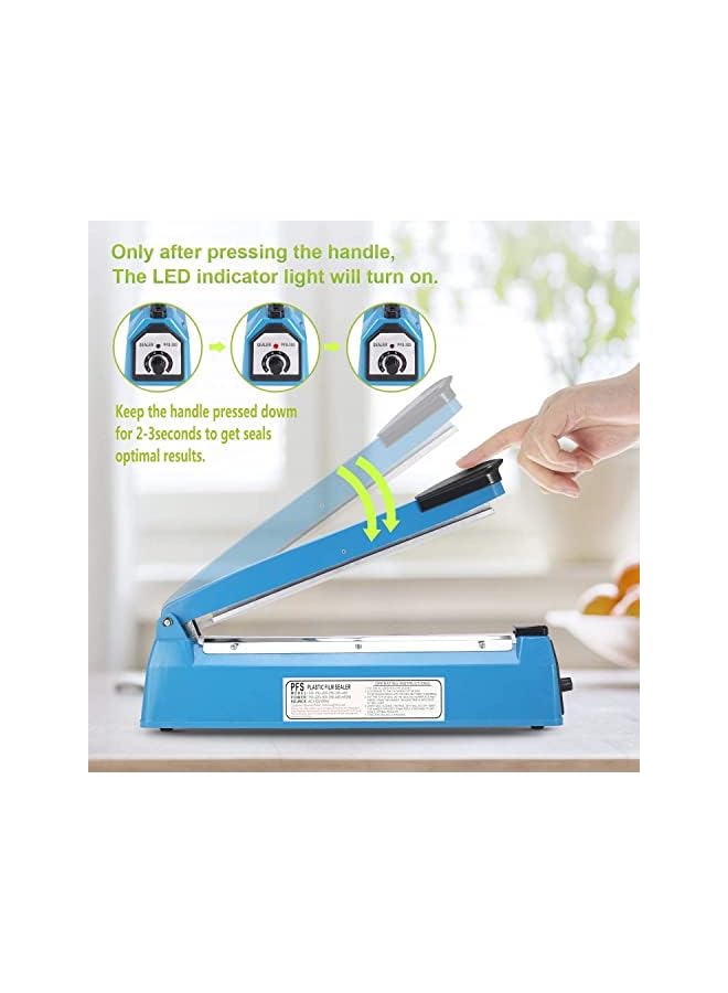 ECVV Heat Sealer Manual Bags Sealer Heat Sealing Machine 8 Inch Impulse Sealer Machine For Plastic Bags Pe Pp Bags With Extra Replace Element Grip - Image 5