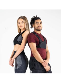 SYOSI Running Vest Chest Phone Holder, Reflective Print Chest Pouch, 2 Functional Pockets, Lightweight Waterproof Sports Waist Bag Running Mobile Bag Backpack Vest Reflective Strip Chest Bag for Men & Women  - Image 2