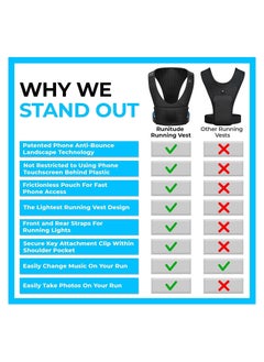 SYOSI Running Vest Chest Phone Holder, Reflective Print Chest Pouch, 2 Functional Pockets, Lightweight Waterproof Sports Waist Bag Running Mobile Bag Backpack Vest Reflective Strip Chest Bag for Men & Women  - Image 5