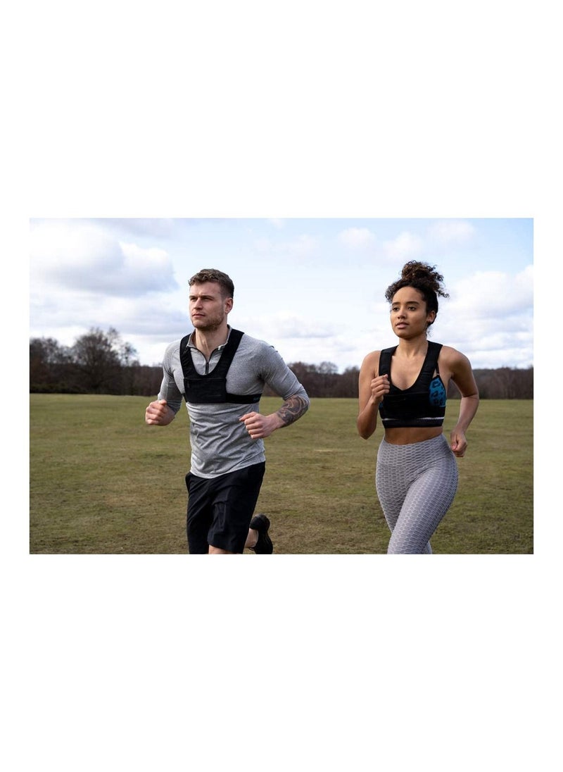 SYOSI - Running Vest Chest Phone Holder, Reflective Print Chest Pouch, 2 Functional Pockets, Lightweight Waterproof Sports Waist Bag Running Mobile Bag Backpack Vest Reflective Strip Chest Bag for Men & Women - Image 1