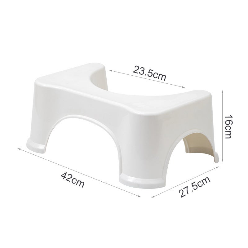 Generic Toilet Toilet Stool Squatting Stool Thickened Non-slip Pit Stool Foot Stool Toilet Foot Stool White ordinary [pp material] 