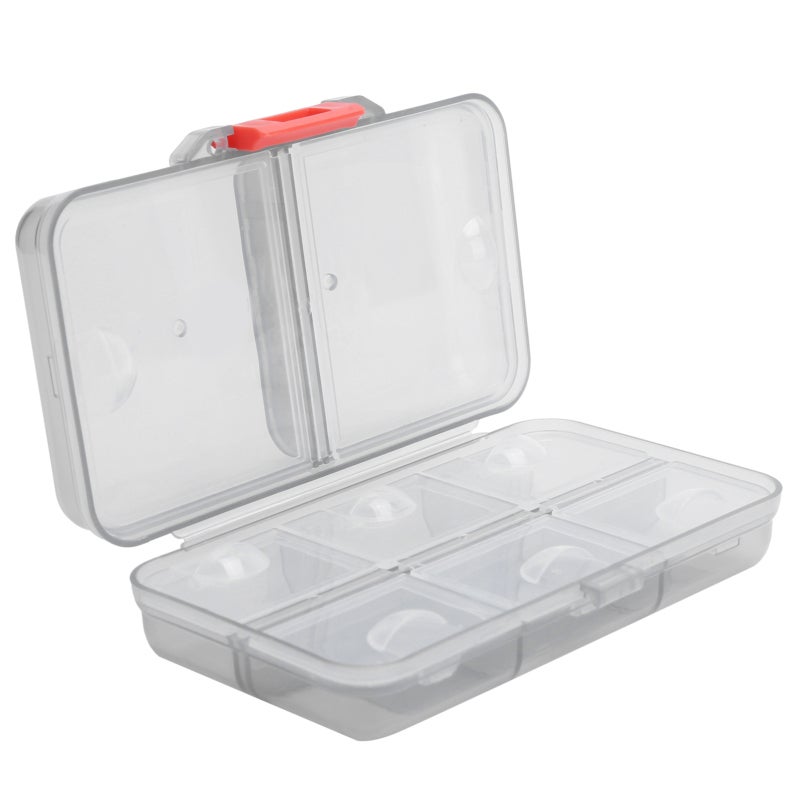 Portable Pill Organizer - 8 Compartments Grey Moisture-proof Compact Pill Case: Independent Sealed Design Medicine Storage Container for Travel Home Daily Use - Image 5