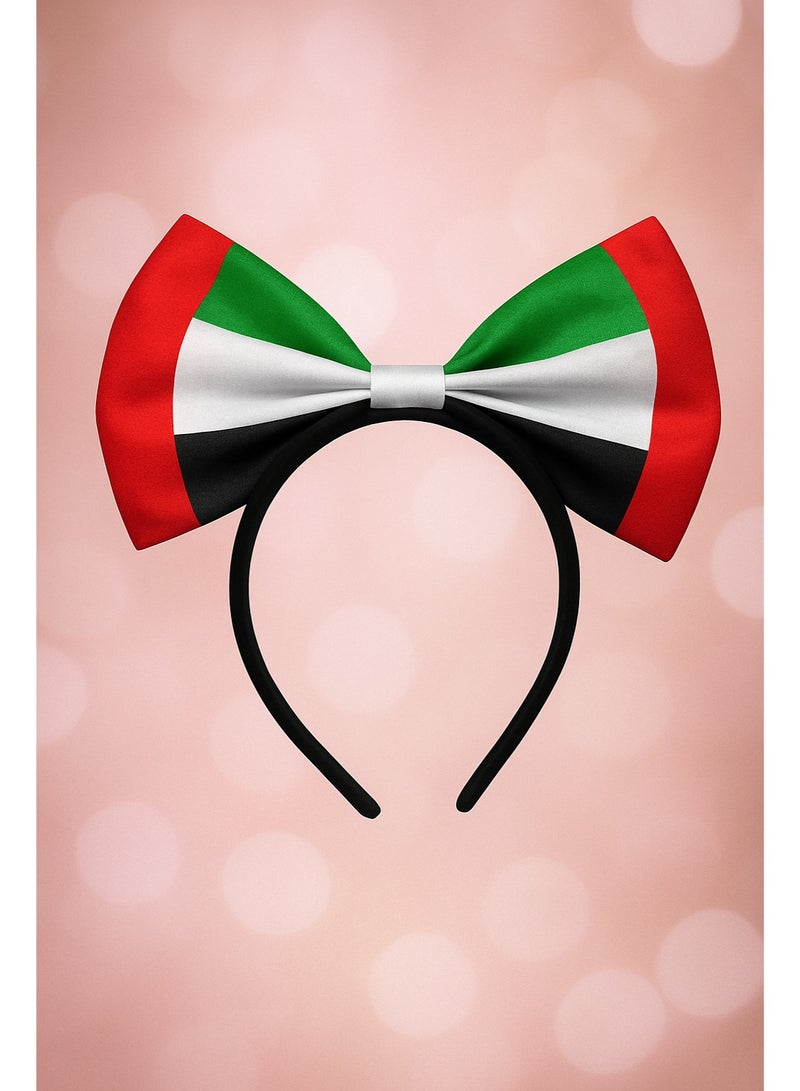 UAE National Day Headband UAE Flag Colors Hair Accessory for Girls & Women – Festive Hairband for Celebration - Image 1