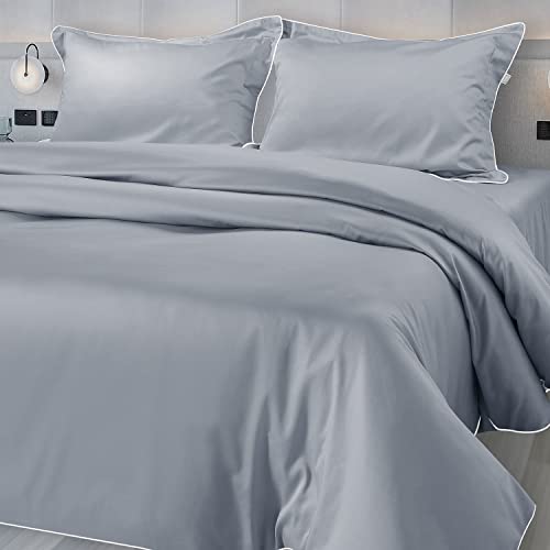 Spread Spain 500 Thread Count Italian Pure Cotton Flat Sheets 108" x 108" Inch Super King Size Bedsheet with 2 Pillow Cases (Cloud) - Image 1