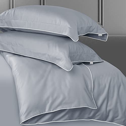 Spread Spain 500 Thread Count Italian Pure Cotton Flat Sheets 108" x 108" Inch Super King Size Bedsheet with 2 Pillow Cases (Cloud) - Image 5