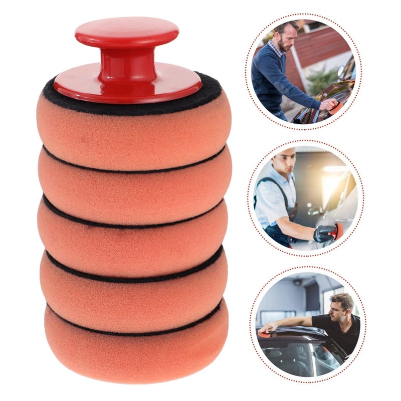 5 Pack Car Wax Applicator Pads With Handle Soft Sponge For Polishing - Image 4