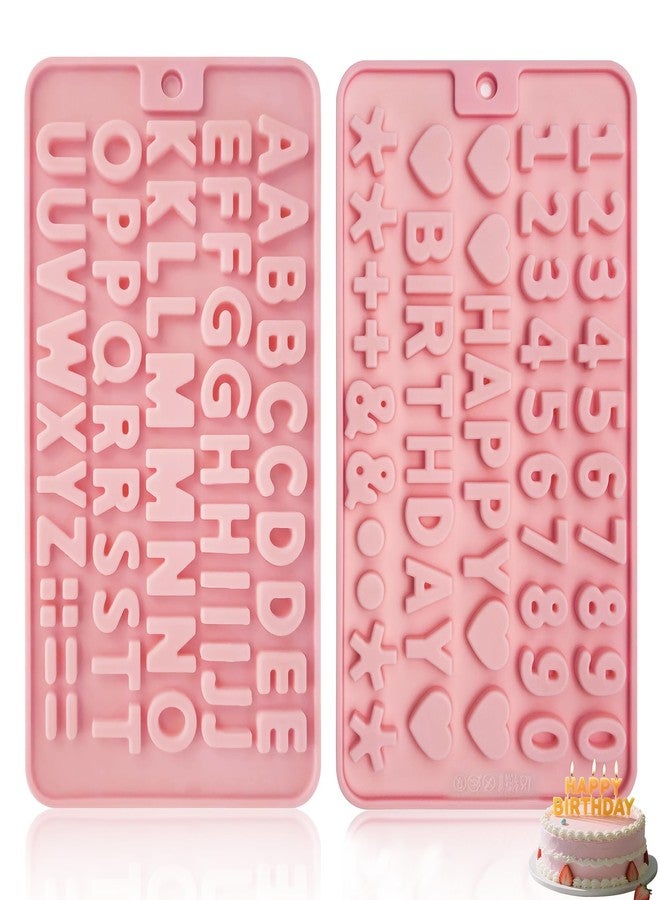 YIFOCUS Silicone Letter Mold and Number Chocolate Mold, 2 Pcs Reusable Chocolate Letter Molds for Candy, Cookies, Cake Decorations & Happy Birthday Parties - Easy Release & Dishwasher Safe Alphabet Molds - Image 1