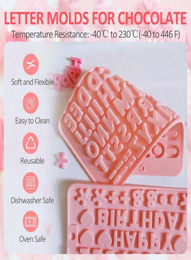 YIFOCUS Silicone Letter Mold and Number Chocolate Mold, 2 Pcs Reusable Chocolate Letter Molds for Candy, Cookies, Cake Decorations & Happy Birthday Parties - Easy Release & Dishwasher Safe Alphabet Molds - Image 5