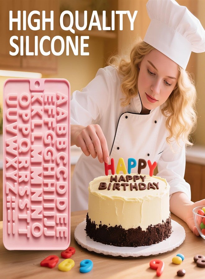 YIFOCUS Silicone Letter Mold and Number Chocolate Mold, 2 Pcs Reusable Chocolate Letter Molds for Candy, Cookies, Cake Decorations & Happy Birthday Parties - Easy Release & Dishwasher Safe Alphabet Molds - Image 3
