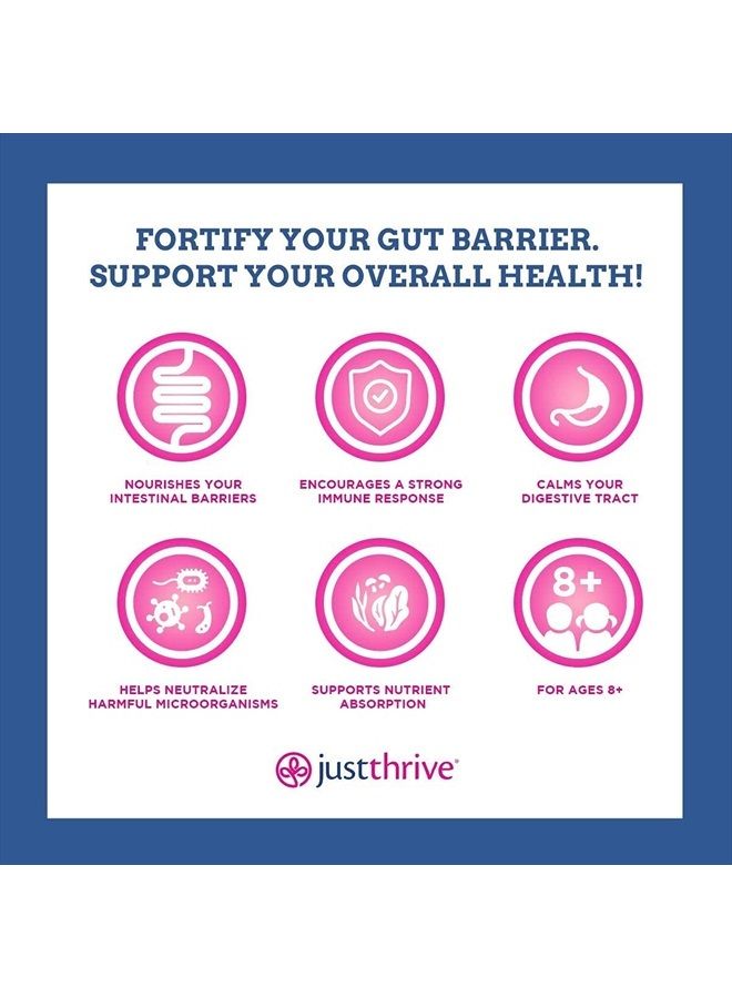 Just Thrive جوت 4-تيفي - دعم معقد لإصلاح الأمعاء مع الأحماض الأمينية، بروبيوتيك - تخفيف الانتفاخ للنساء - 90 كبسولة - Image 4