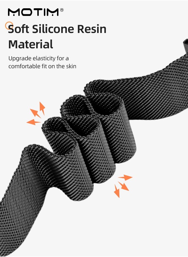 Motim - Stainless Steel Milanese Watch Band Magnetic Loop for Apple watch10/9/8/7/SE/6/5/4/3/2 and Samsung Watch 4, Metal Mesh Replacement Strap, 20mm - Image 1