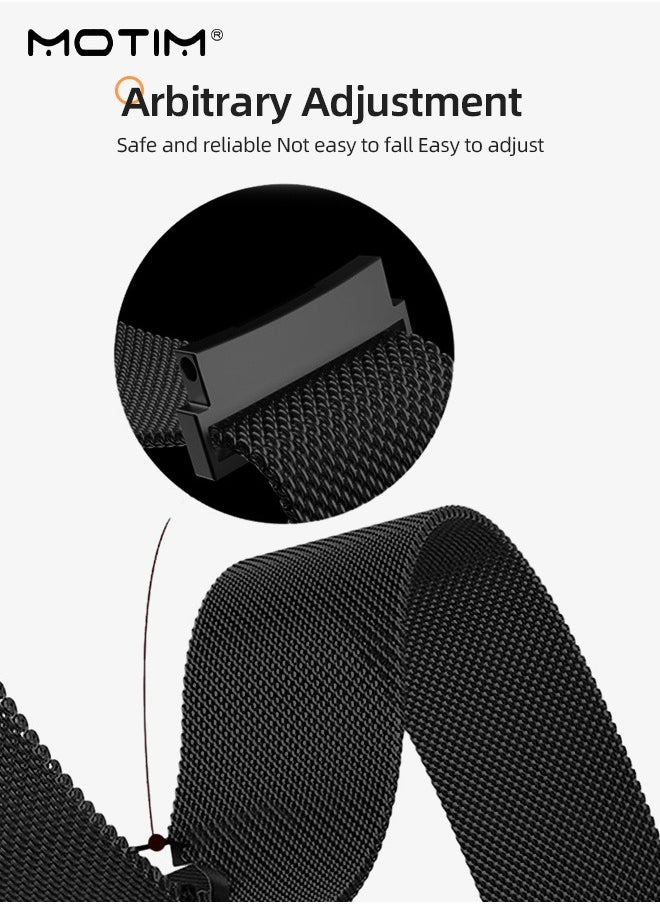 Motim - Stainless Steel Milanese Watch Band Magnetic Loop for Apple watch10/9/8/7/SE/6/5/4/3/2 and Samsung Watch 4, Metal Mesh Replacement Strap, 20mm - Image 1