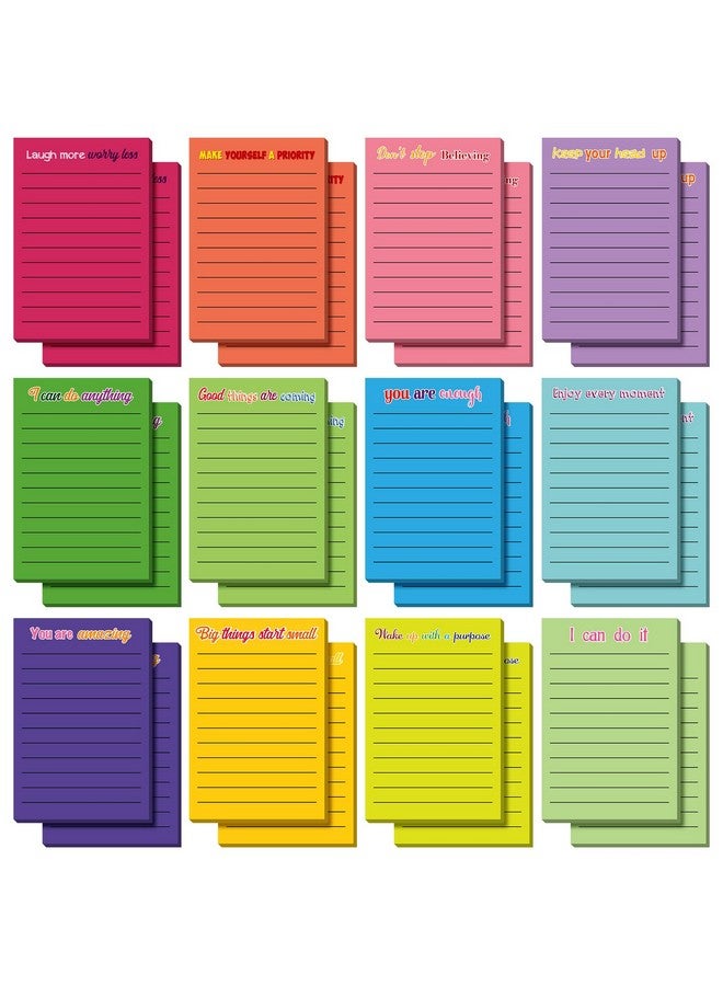 Yinder 24 Pcs 4 x 6 Inch Employee Appreciation Sticky Notes Inspirational Sticky Notes Bulk Lined Positive Note Pads Appreciation Gifts for Coworker Nurse Office Teacher(Inspirational) - Image 1