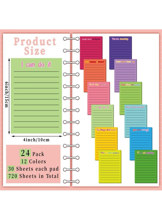 Yinder 24 Pcs 4 x 6 Inch Employee Appreciation Sticky Notes Inspirational Sticky Notes Bulk Lined Positive Note Pads Appreciation Gifts for Coworker Nurse Office Teacher(Inspirational) - Image 2