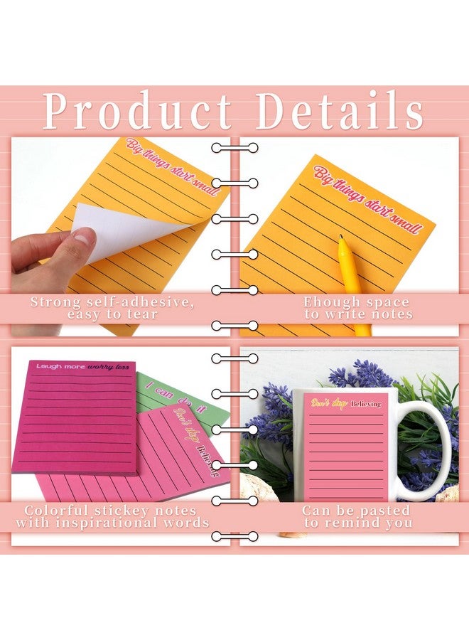 Yinder 24 Pcs 4 x 6 Inch Employee Appreciation Sticky Notes Inspirational Sticky Notes Bulk Lined Positive Note Pads Appreciation Gifts for Coworker Nurse Office Teacher(Inspirational) - Image 3