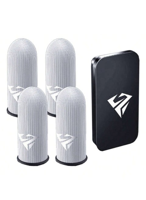 4 Gaming Finger Gloves Paired With A Metal Storage Box