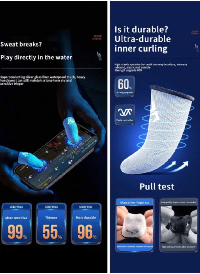 Generic - 4 Gaming Finger Gloves Paired With A Metal Storage Box - Image 1